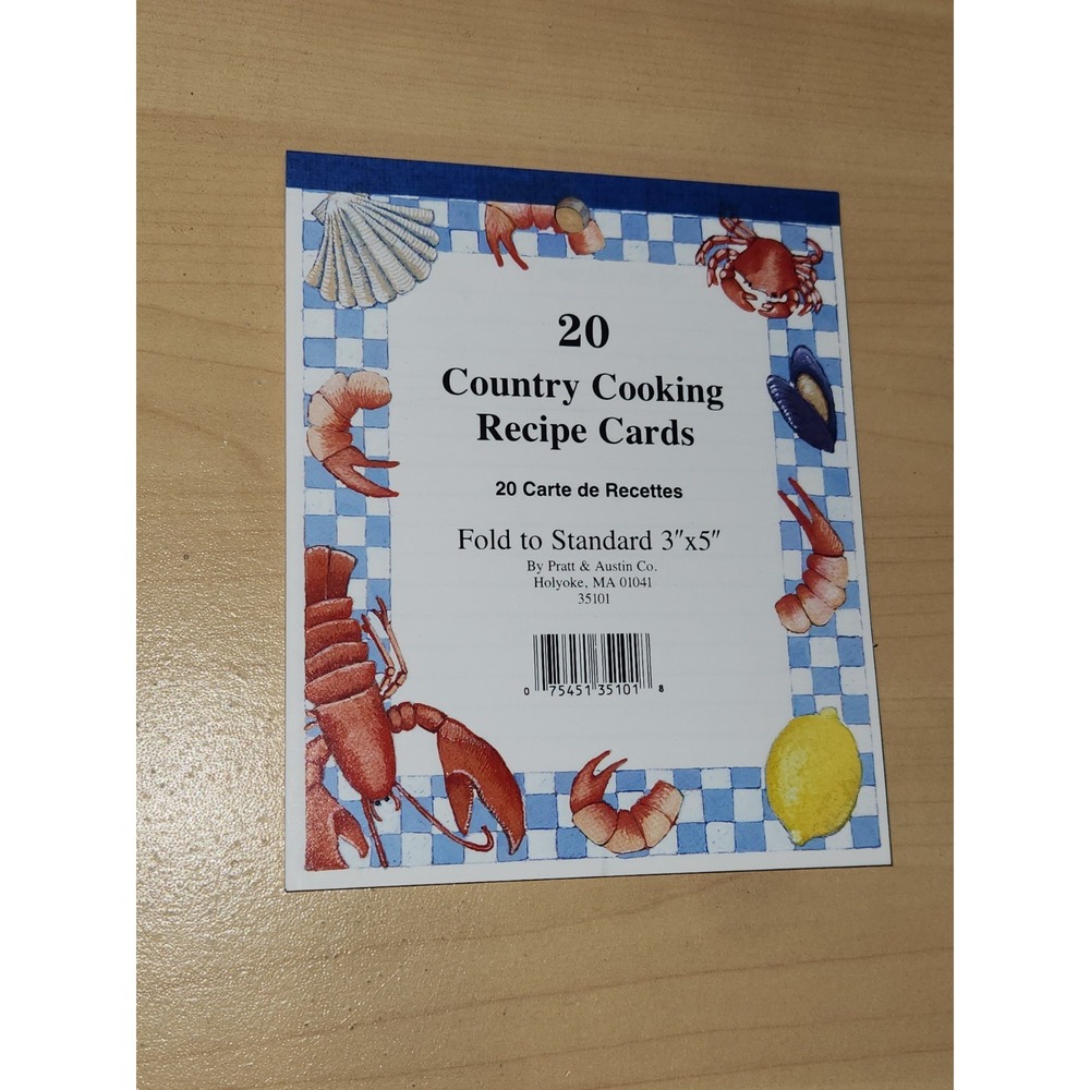 Vintage Country Cooking Recipe Cards 20 Double Sided 3" x 5" Cards Made in USA